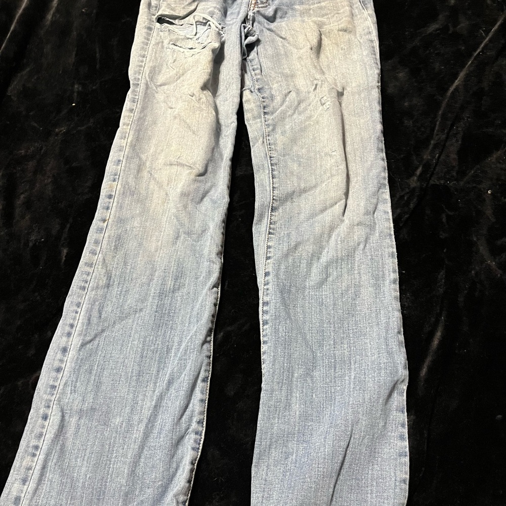 American Eagle Outfitters Blue Flare & Wide Leg Jeans favorite boyfriend